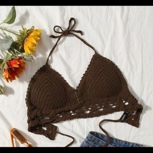 ~ SHEIN Brown Crochet Top ~
